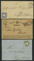 Dt. Reich BrfStk , 1871/3, 5 Verschiedene Belege, Dabei Mi.Nr. 10 Als Einzelfrankatur, Feinst - Gebraucht