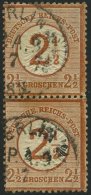 Dt. Reich 29 Paar O, 1874, 21/2 Auf 21/2 Gr. Braunorange Im Senkrechten Paar, Stempel BERLIN P.A. 9 (Juni 75), Pracht, K - Oblitérés