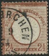 Dt. Reich 21b O, 1872, 21/2 Gr. Lilabraun, Farbfrisch, Feinst (2 Angesetzte Zahnspitzen), Mi. 800.- - Used Stamps