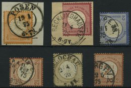 Dt. Reich 18 O, 1872, 1/2 Gr. Orange Mit Plattenfehler Helle Punkte Im Rahmen Oben Rechts, Zentrischer Hufeisenstempel H - Used Stamps
