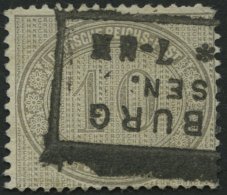 Dt. Reich 12 O, 1872, 10 Gr. Hellgraubraun, R3 WALDENBURG I/SACHSEN, Rechts Kleiner Zahnfehler Sonst Farbfrisch Pracht, - Used Stamps