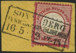 Dt. Reich 9 BrfStk, 1872, 3 Kr. Karmin, Rauhe Zähnung, R3 SONNEBERG IN SACHS. MEIN. HILDBURGH., Prachtbriefstü - Gebruikt