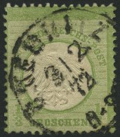 Dt. Reich 2a O, 1872, 1/3 Gr. Gelblichgrün, Größere Marke (16L), Pracht, Gepr. Sommer - Gebraucht