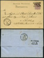 BAHNPOST Hamburg-Berlin, L3, 1863/86, Auf 5 Pf. Ganzsachenkarte Und Als Ankunftsstempel Auf Brief, Feinst - Franking Machines (EMA)