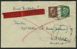 BAHNPOST DR 411,420 BRIEF, Berlin-Hamburg (Zug 8) Auf Eilbotenbrief Mit 5 Und 50 Pf. Hindenburg Von 1931, Pracht (leicht - Maschinenstempel (EMA)
