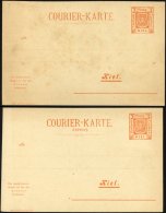 KIEL A P 22F BRIEF, COURIER: 1899, 3/3 Pf. Orange, Frage- Und Antwortkarte Einzeln, Mit Fehldruck Auf Antwortteil, Ungeb - Private & Lokale Post