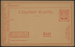 KIEL A P 19 BRIEF, COURIER: 1898, 3 Pf. Orangerot, Einschreibe-Briefe 15 Pf., Ungebraucht, Karte Feinst - Private & Lokale Post