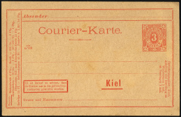 KIEL A P 8 BRIEF, COURIER: 1897, 3 Pf. Rot, Mit Rahmen, Ungebraucht, Prachtkarte - Private & Local Mails