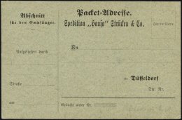DÜSSELDORF H PBF1 BRIEF, 1898, Paketkarten-Formular, Ungebraucht, Pracht - Private & Local Mails