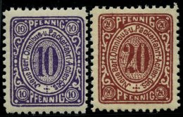 BERLIN B 28A,29 **, PACKETFAHRT GESELLSCHAFT: 1887/8, 10, 20 Pf., 2 Prachtwerte, Mi. Für * (35.-) - Sonstige & Ohne Zuordnung