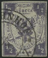 MECKLENBURG-STRELITZ 5 O, 1864, 2 Sgr. Grauultramarin, K1 FÜRSTENBERG, Rechts Teils Scherentrennung Sonst Pracht, K - Mecklenburg-Strelitz