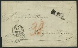 HAMBURG - GRENZÜBERGANGSSTEMPEL 1860, B.2.R., L1 Auf Brief Von Brüssel (K1) Nach Copenhagen, Rückseitiger - Prephilately
