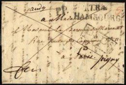 HAMBURG - GRENZÜBERGANGSSTEMPEL 1820, PS PS, R1 Auf Brief Von Hamburg (L2 T.T.R.4 HAMBOURG) Nach Paris, Diverse Wei - Prephilately