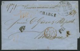 HAMBURG - THURN UND TAXISCHES O.P.A. 1858, HAMBURG TH & T, K1 Auf Reco-Brief Nach Bordeaux, Diverse Nebenstpl., Mit - Prephilately