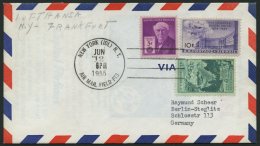 DEUTSCHE LUFTHANSA 43 BRIEF, 11.6.1955, New York-Frankfurt, Prachtbrief - Gebraucht