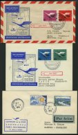 DEUTSCHE LUFTHANSA 31-33 BRIEF, 17.5.1955, Aufnahme Des Europaverkehrs Nach Paris Mit Convair CV-340, Alle 3 Flüge, - Sonstige & Ohne Zuordnung