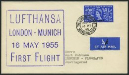 DEUTSCHE LUFTHANSA 29 BRIEF, 16.5.1955, London-München, Prachtbrief, Haberer DM 400.- - Autres & Non Classés