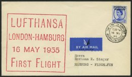 DEUTSCHE LUFTHANSA 25 BRIEF, 16.5.1955, London-Hamburg, Prachtbrief, Haberer DM 400.- - Sonstige & Ohne Zuordnung