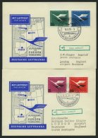 DEUTSCHE LUFTHANSA 23/4,27/8 BRIEF, 16.5.1955, Hamburg-London, Düsseldorf-London, München-London Und Frankfurt - Other & Unclassified