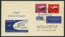 DEUTSCHE LUFTHANSA 8 BRIEF, 1.4.1955, München-Düsseldorf, Prachtbrief - Gebraucht