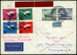 LUFTHANSA - ERSTFLÜGE 2 BRIEF, 1.4.1955, Eröffnung Des Innerdeutschen Flugverkehrs Mit Convair CV-240, HAMBURG - Covers & Documents