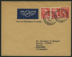 ERST-UND ERÖFFNUNGSFLÜGE 2335 BRIEF, 20.12.49, Paris-München, Franz. Frankatur, Kein Ankunftsstempel, Pra - Briefe U. Dokumente