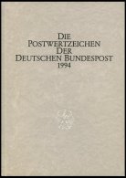 BUND/BERLIN MINISTERJAHRB **, 1994, Kompletter Jahrgang Bundesrepublik Im Geschenkheft Der Deutschen Post AG Mit Faksimi - Sonstige & Ohne Zuordnung