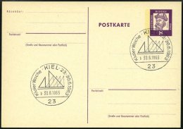 GANZSACHEN P 73 BRIEF, 1962, 8 Pf. Gutenberg, Postkarte In Grotesk-Schrift, Leer Gestempelt Mit Sonderstempel KIEL KIELE - Sammlungen