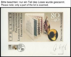 LOTS 1988/9, 23 Verschiedene Philartes-Briefmarkengrafiken, Handsigniert Mit Original Marken Und 4 Künstlerkarten, - Autres & Non Classés