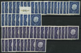 ENGROS 305/6 **, 1959, 40 Und 70 Pf. Heuss III, Je 30x, Pracht, Mi. 570.- - Variétés Et Curiosités