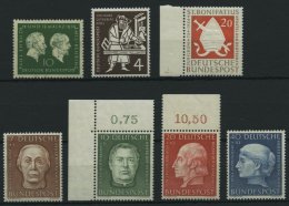 BUNDESREPUBLIK 197-203 **, 1954, 7 Prachtwerte, Mi. 77.80 - Sonstige & Ohne Zuordnung