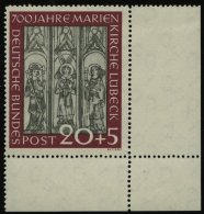 BUNDESREPUBLIK 140II **, 1951, 20 Pf. Marienkirche Mit Abart Grauer Fleck Im Mittleren Fenster Links Oben Unter Dem Rech - Other & Unclassified