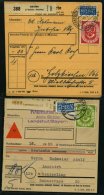 BUNDESREPUBLIK 137/8 BRIEF, 1954, 80 Und 90 Pf. Posthorn, Je Als Einzelfrankatur Auf Paketkarte, üblich Gezähn - Gebraucht