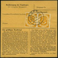 BUNDESREPUBLIK 136 Paar BRIEF, 1954, 70 Pf. Posthorn Im Waagerechten Paar Rückseitig Auf Paketkarte Aus RÖTZ, - Oblitérés