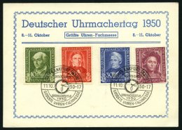 BUNDESREPUBLIK 117-20 BRIEF, 1949, Helfer Der Menschheit Auf Karte Mit Sonderstempel FRANKFURT UHRMACHERTAG, 8 Pf. Klein - Gebraucht