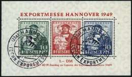 AMERIK. U. BRITISCHE ZONE Bl. 1a O, 1949, Block Exportmesse, Sonderstempel, Pracht, Gepr. Schlegel, Mi. 250.- - Sonstige & Ohne Zuordnung