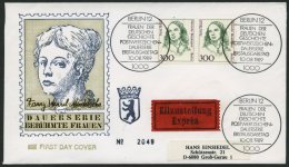 BERLIN 849 Paar BRIEF, 1989, 300 Pf. Hensel Im Waagerechten Paar Auf FDC Mit Eilzustellung Nach Groß-Gerau, Pracht - Gebraucht