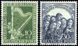 BERLIN 72/3 O, 1950, Philharmonie, Pracht, Mi. 130.- - Oblitérés