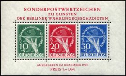 BERLIN Bl. 1 **, 1949, Block Währungsgeschädigte, Pracht, Mi. 950.- - Oblitérés