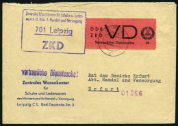 DIENSTMARKEN D VD 1A BRIEF, 1965, 20 Pf. Bräunlichrot/schwarz, Gezähnt 91/2, Auf Brief Aus LEIPZIG C1, Normale - Sonstige & Ohne Zuordnung