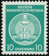 DIENSTMARKEN A D 19IIXII **, 1954, 10 Pf. Bläulichgrün, Type II, Wz. 2XII, Pracht, Gepr. Jahn, Mi. 280.- - Autres & Non Classés