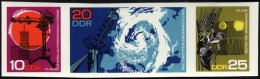 DDR 1343-45U **, 1968, 75 Jahre Meteorologisches Hauptobservatorium, Ungezähnter Dreierstreifen, Pracht - Used Stamps