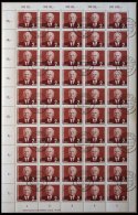 DDR 623 O, 1957, 2 DM Pieck, Wz. 3X, Im Bogen (50) Mit Druckvermerk, Bogenabstempelung, Pracht - Used Stamps