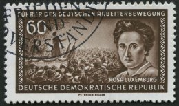 DDR 478XI O, 1955, 60 Pf. Rosa Luxemburg, Wz. 2XI, Pracht, Mi. 60.- - Gebraucht