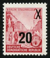 DDR 439aIIgXI **, 1954, 20 Auf 24 Pf. Bräunlichkarmin, Auf Urmarke, Offsetdruck, Pracht, R!, Gepr. Dietrich Und Fot - Gebraucht