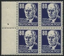 DDR 339PFIV **, 1952, 80 Pf. Thälmann Mit Plattenfehler T Von Post Rechts Spitz Und Weiße Einfassungslinie Re - Used Stamps