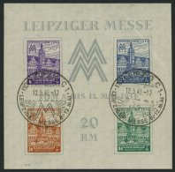 WEST-SACHSEN Bl. 5XZa O, 1946, Block Leipziger Messe, Wz. Stufen Steil Fallend, Type I, Sonderstempel, Stärkere Kal - Autres & Non Classés