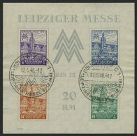 WEST-SACHSEN Bl. 5Xa O, 1946, Block Leipziger Messe, Wz. 1X, Type III, Sonderstempel, Pracht, Mi. 350.- - Autres & Non Classés