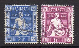 Ireland 1945 Death Centenary Of Thomas Davis Set Of 2, Used, SG 136/7 - Unused Stamps