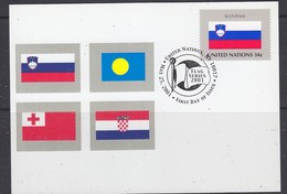 United Nations New York 2001 Flag Slovenia 1v Maximum Card (35429B) - Cartes-maximum